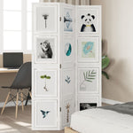 Kamerscherm Met 4 Panelen Massief Paulowniahout Wit