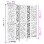 Kamerscherm Met 5 Panelen Massief Paulowniahout Zwart