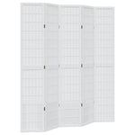 Kamerscherm Met 5 Panelen Massief Paulowniahout Wit