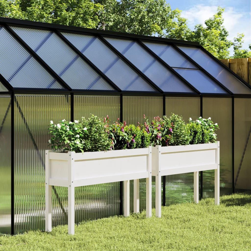 Plantenbak Met Poten 0X3X70 Cm Massief Grenenhout