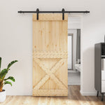 Schuifdeur Met Beslag 90X210 Cm Massief Grenenhout