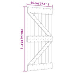 Schuifdeur Met Beslag 95X210 Cm Massief Grenenhout