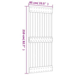 Schuifdeur Met Beslag 85X210 Cm Massief Grenenhout