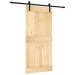 Schuifdeur Met Beslag 95X210 Cm Massief Grenenhout