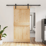 Schuifdeur Met Beslag 95X210 Cm Massief Grenenhout