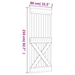 Schuifdeur Met Beslag 80X210 Cm Massief Grenenhout