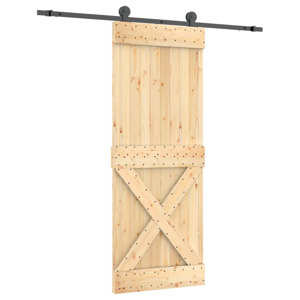 Schuifdeur Met Beslag 80X210 Cm Massief Grenenhout
