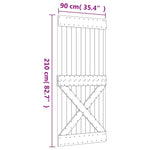 Schuifdeur Met Beslag 90X210 Cm Massief Grenenhout