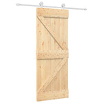Schuifdeur Met Beslag 80X210 Cm Massief Grenenhout Zwart