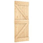 Schuifdeur Met Beslag 80X210 Cm Massief Grenenhout Zwart