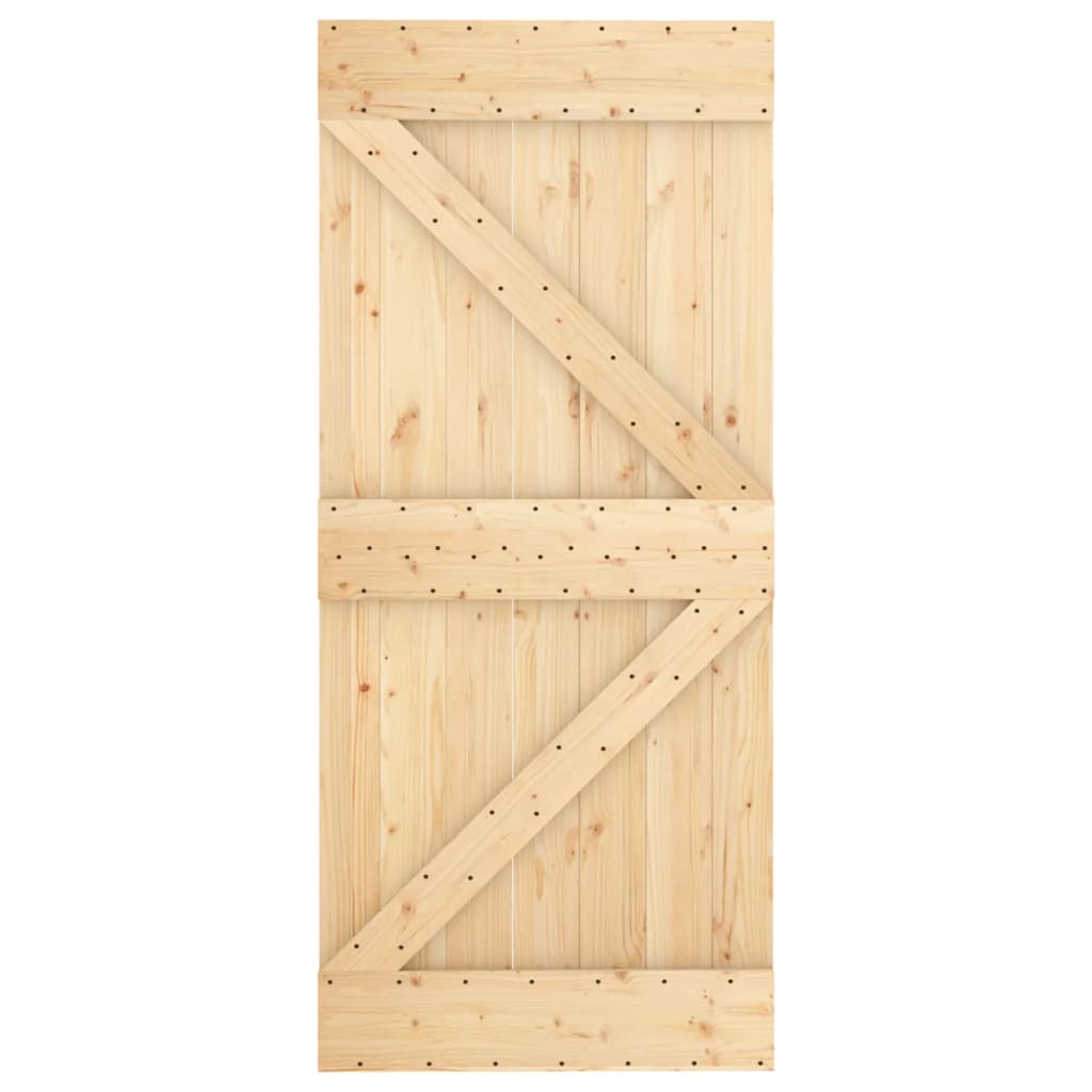 Schuifdeur Met Beslag 90X210 Cm Massief Grenenhout