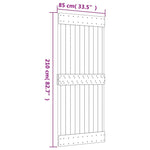 Schuifdeur Met Beslag 85X210 Cm Massief Grenenhout