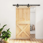 Schuifdeur Met Beslag 90X210 Cm Massief Grenenhout