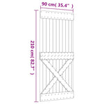 Schuifdeur Met Beslag 90X210 Cm Massief Grenenhout