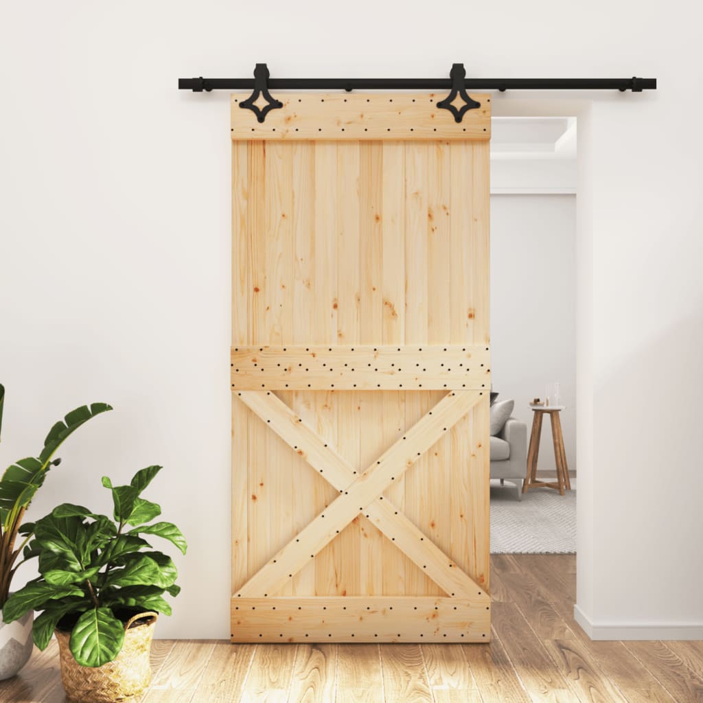 Schuifdeur Met Beslag 100X210 Cm Massief Grenenhout