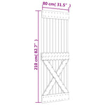 Schuifdeur Met Beslag 80X210 Cm Massief Grenenhout