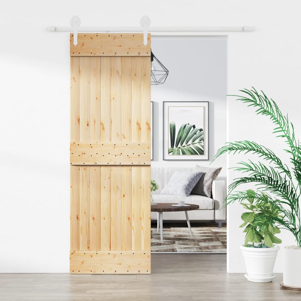 Schuifdeur Met Beslag 70X210 Cm Massief Grenenhout