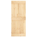 Schuifdeur Met Beslag 85X210 Cm Massief Grenenhout Blauw