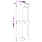 Schuifdeur Met Beslag 85X210 Cm Massief Grenenhout