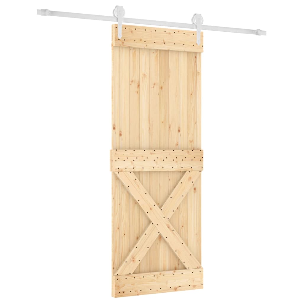 Schuifdeur Met Beslag 90X210 Cm Massief Grenenhout