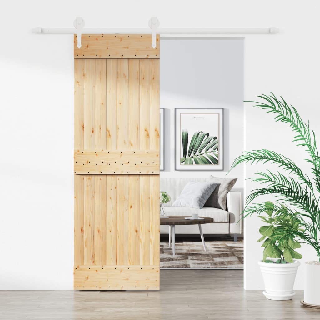 Schuifdeur Met Beslag 70X210 Cm Massief Grenenhout