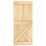 Schuifdeur Met Beslag 90X210 Cm Massief Grenenhout