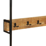 Kledingrek Met Wieltjes 90X35X190 Cm Massief Mangohout En Ijzer