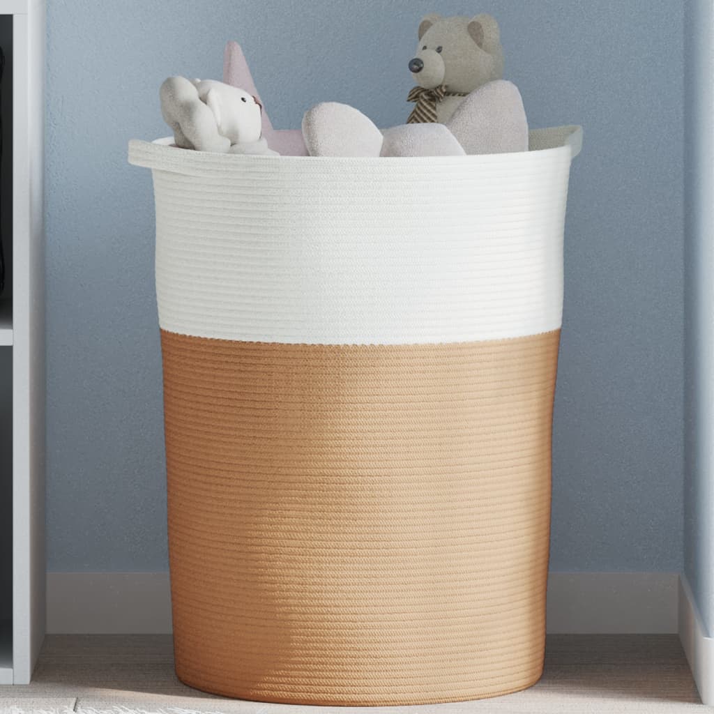 Opbergmand Ø 49X65 Cm Katoen En Wit