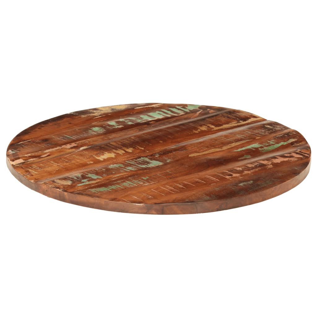 Tafelblad Rond Ø 80X3,8 Cm Massief Gerecycled Hout Gerecycled Hout (Meerkleurig)