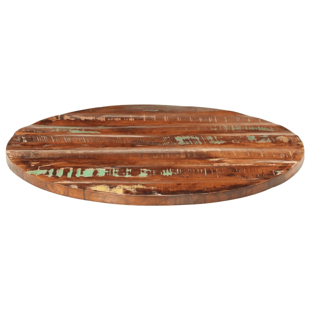Tafelblad Rond Ø 80X3,8 Cm Massief Gerecycled Hout Gerecycled Hout (Meerkleurig)