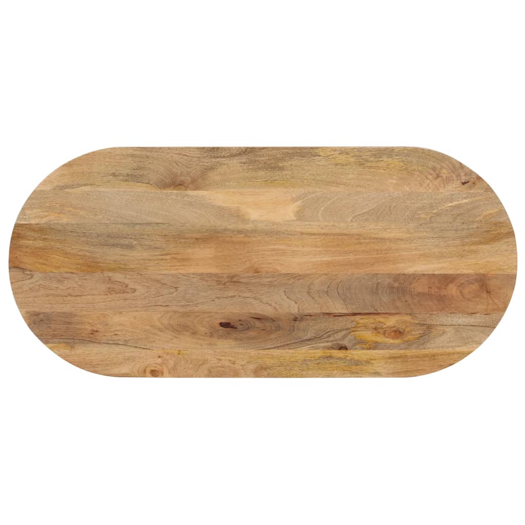 Tafelblad Ovaal 120X50X3,8 Cm Massief Mangohout Mangohout (Naturel)