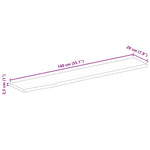 Tafelblad Met Natuurlijke Rand 140X20X2,5 Cm Massief Mangohout