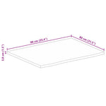 Tafelblad Met Natuurlijke Rand 90X80X3,8 Cm Massief Mangohout