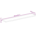 Tafelblad Met Natuurlijke Rand 140X20X2,5 Cm Massief Mangohout