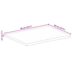 Tafelblad Met Natuurlijke Rand 90X60X2,5 Cm Massief Mangohout