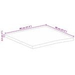 Tafelblad Met Natuurlijke Rand 80X80X2,5 Cm Massief Mangohout
