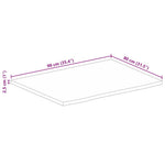 Tafelblad Met Natuurlijke Rand 90X80X2,5 Cm Massief Mangohout