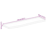 Tafelblad Met Natuurlijke Rand 110X30X3,8 Cm Massief Mangohout Ruw Mangohout (Naturel)