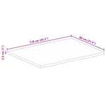 Tafelblad Met Natuurlijke Rand 110X80X2,5 Cm Massief Mangohout