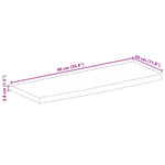 Tafelblad Met Natuurlijke Rand 90X30X3,8 Cm Massief Mangohout