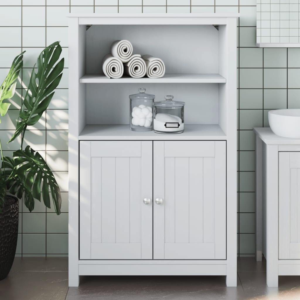 Badkamerkast Berg 69,5X34X110 Cm Massief Grenenhout