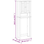 Toiletmeubel Berg 60X27X164,5 Cm Massief Hout