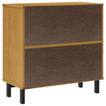 Ladekast Flam 80X40X80 Cm Massief Grenenhout Zwart En Donkergrijs