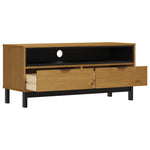 Tv-Meubel Flam 110X40X50 Cm Massief Grenenhout Donkerbruin