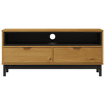 Tv-Meubel Flam 110X40X50 Cm Massief Grenenhout Donkerbruin
