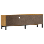 Tv-Meubel Met Glazen Deur Flam 158X40X50 Cm Massief Grenenhout Goud En Wit