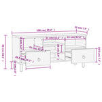 Tv-Meubel 100X33X46 Cm Massief Mangohout