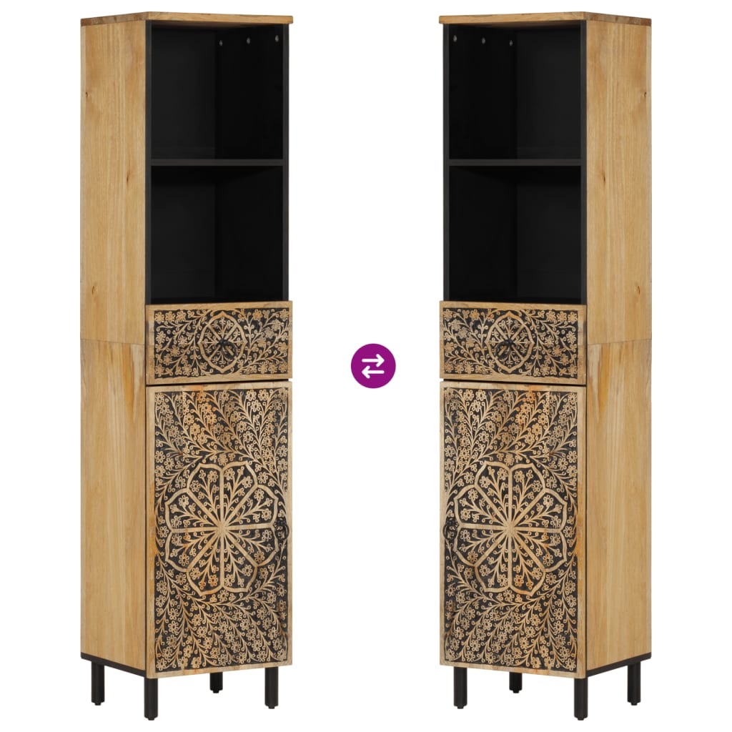 Badkamerkast 38X33X160 Cm Massief Mangohout