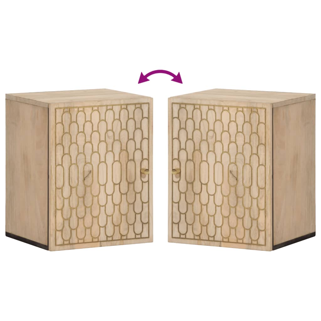 Badkamerwandkast 38X33X48 Cm Massief Mangohout