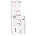 Badkamerkast 38X33X160 Cm Massief Mangohout